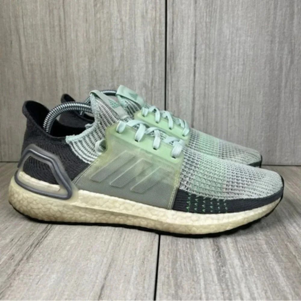 Adidas UltraBoost 19 Mint Green Knit Running Sneaker Athletic Shoe Womens Size 9